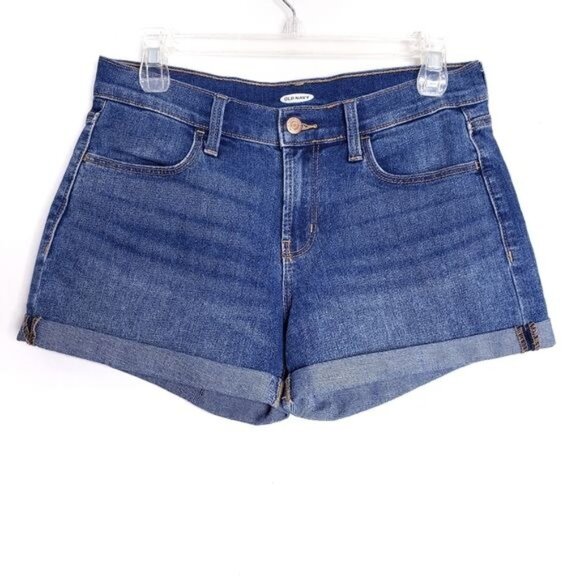Old Navy High Waisted Rise Rolled Cuffed Hem Denim Jean Shorts Women's Size 2 - Picture 1 of 10